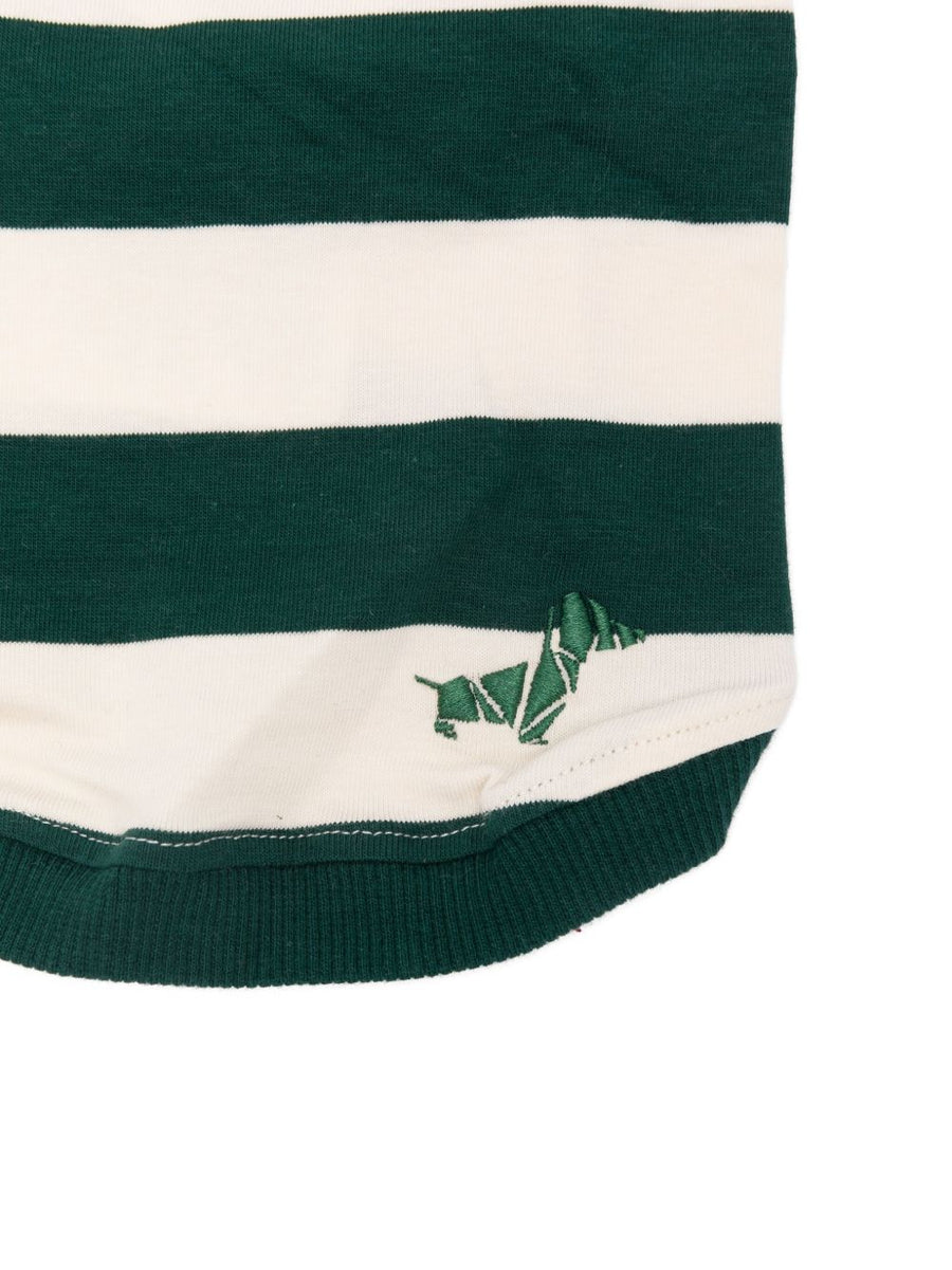 Poldo Dog Couture Calypso Tee For Dogs Green Cotton Elastane With Embroidered Stripe