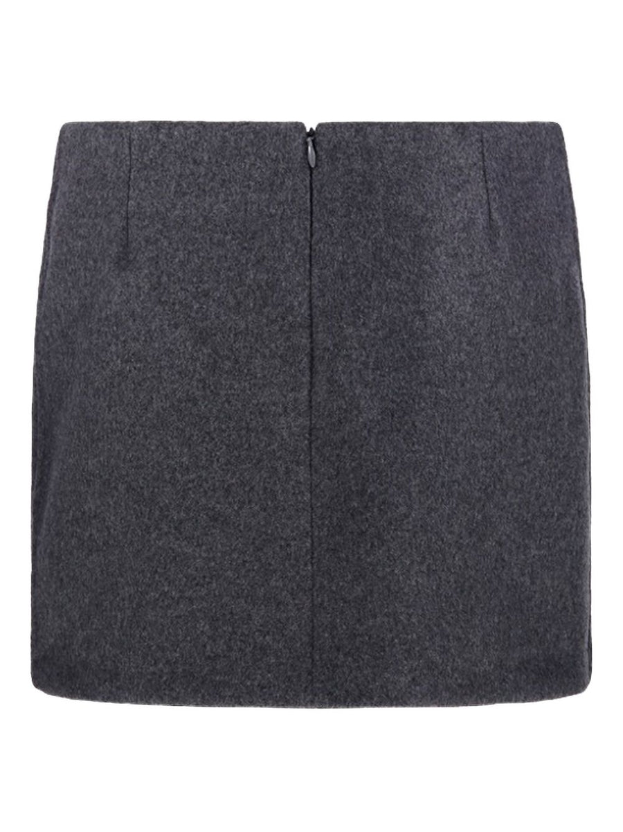 Sportmax Wool Skirt Charcoal Grey Tailored Office Wear For Women Polished Look Workwear Essential