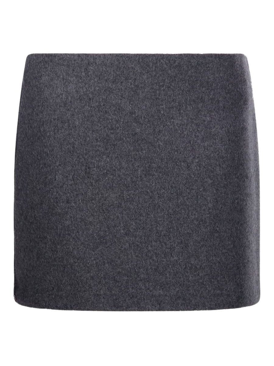 Sportmax Wool Skirt Charcoal Grey Tailored Office Wear For Women Polished Look Workwear Essential