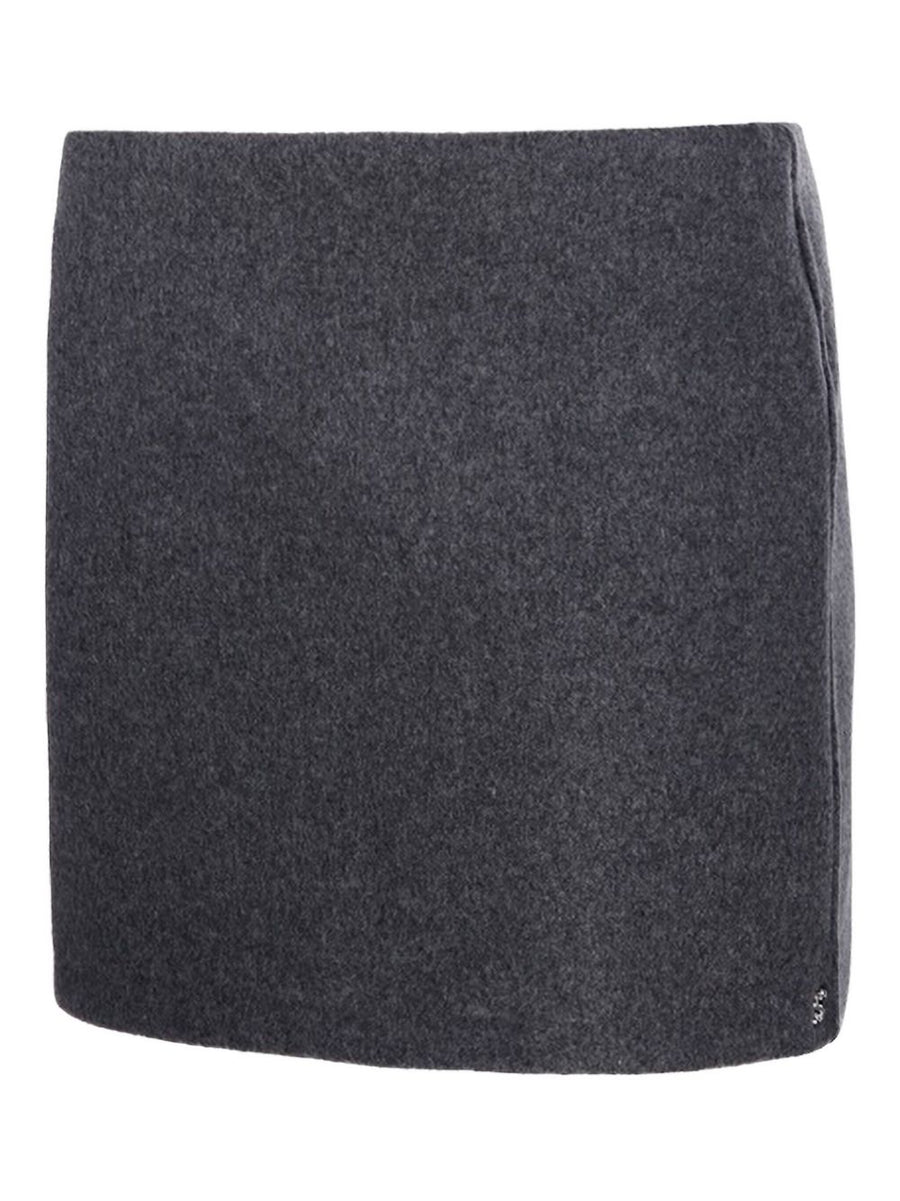 Sportmax Wool Skirt Charcoal Grey Tailored Office Wear For Women Polished Look Workwear Essential
