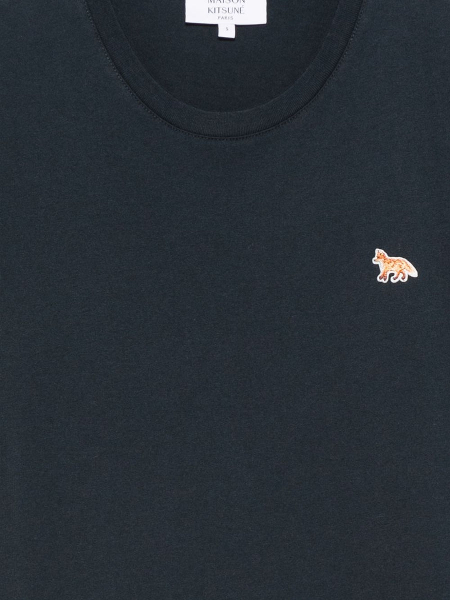 Maison Kitsuné Embroidered Logo T Shirt For Women Blue 100 Percent Cotton Everyday Comfort Timeless Style