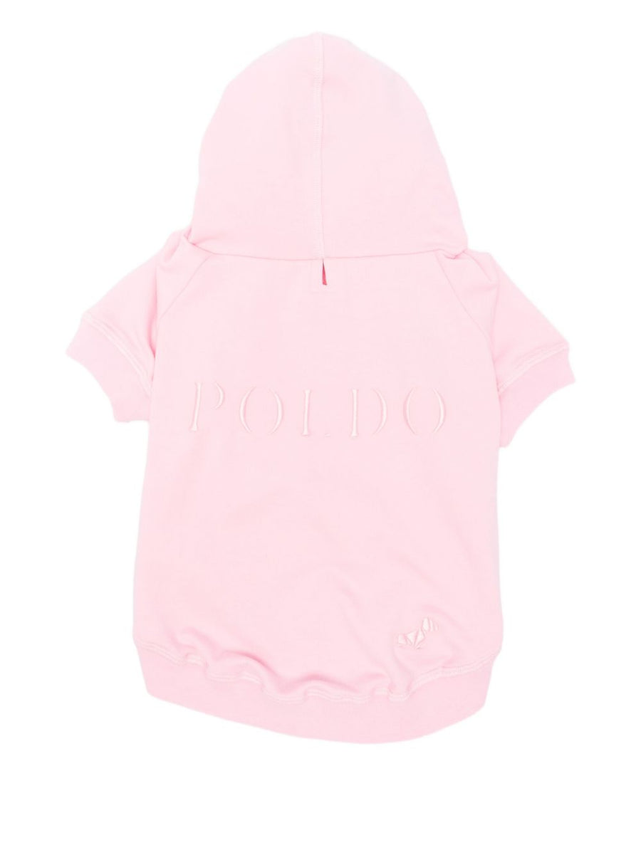 Poldo Dog Couture Pop Fleece Hoodie Pink Silk Blend Cozy Luxe Comfort For Small Dogs