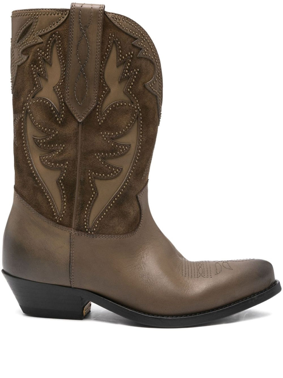 Golden Goose Wish Star Boots For Women Khaki Luxury Pull On