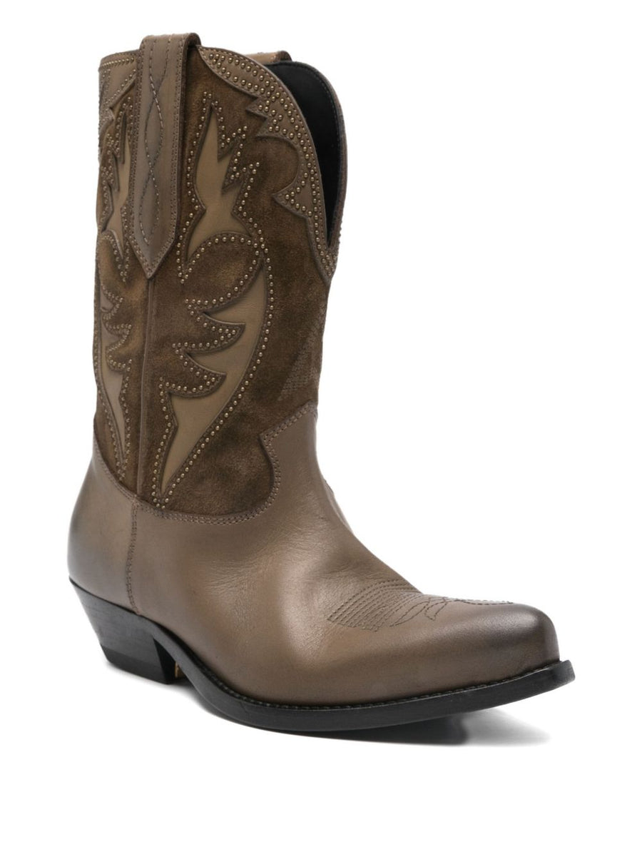 Golden Goose Wish Star Boots For Women Khaki Luxury Pull On