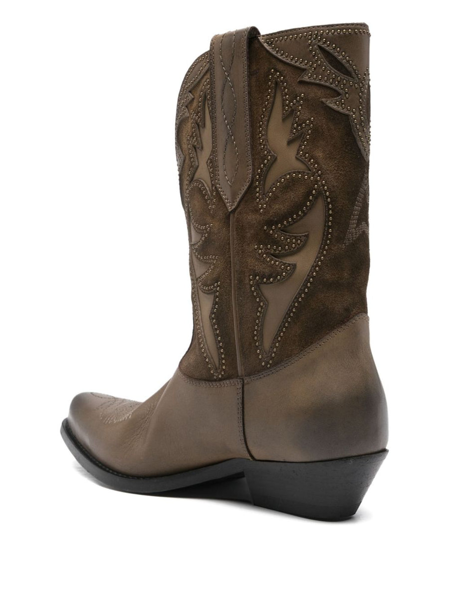 Golden Goose Wish Star Boots For Women Khaki Luxury Pull On
