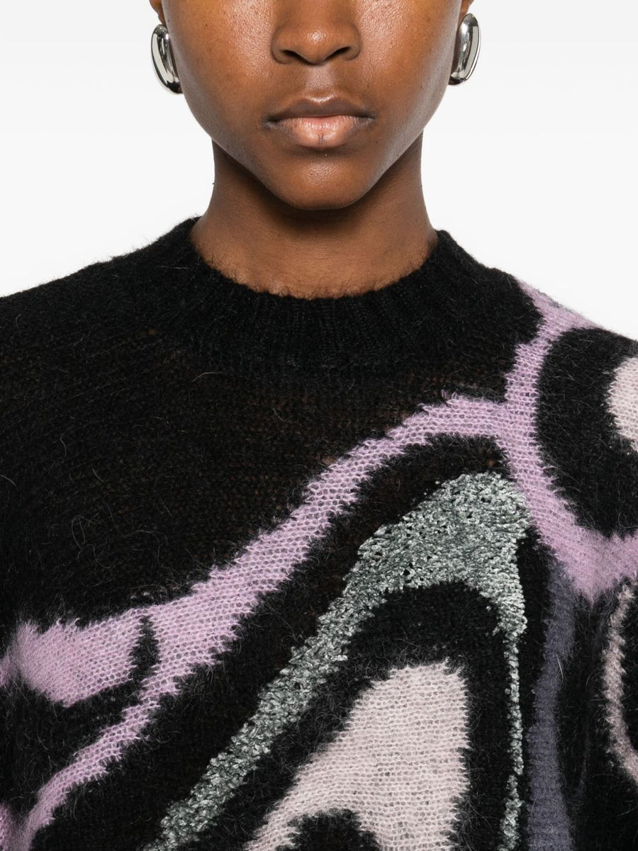 Pucci Wool Printed Sweater For Women With Bold Black Graphic Pattern And Versatile Everyday Elegance