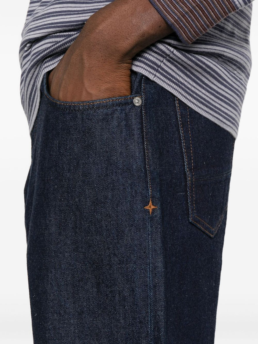Stone Island Slim Fit Denim Jeans for Men in Dark Blue 100 Percent Cotton Luxury Everyday Wear