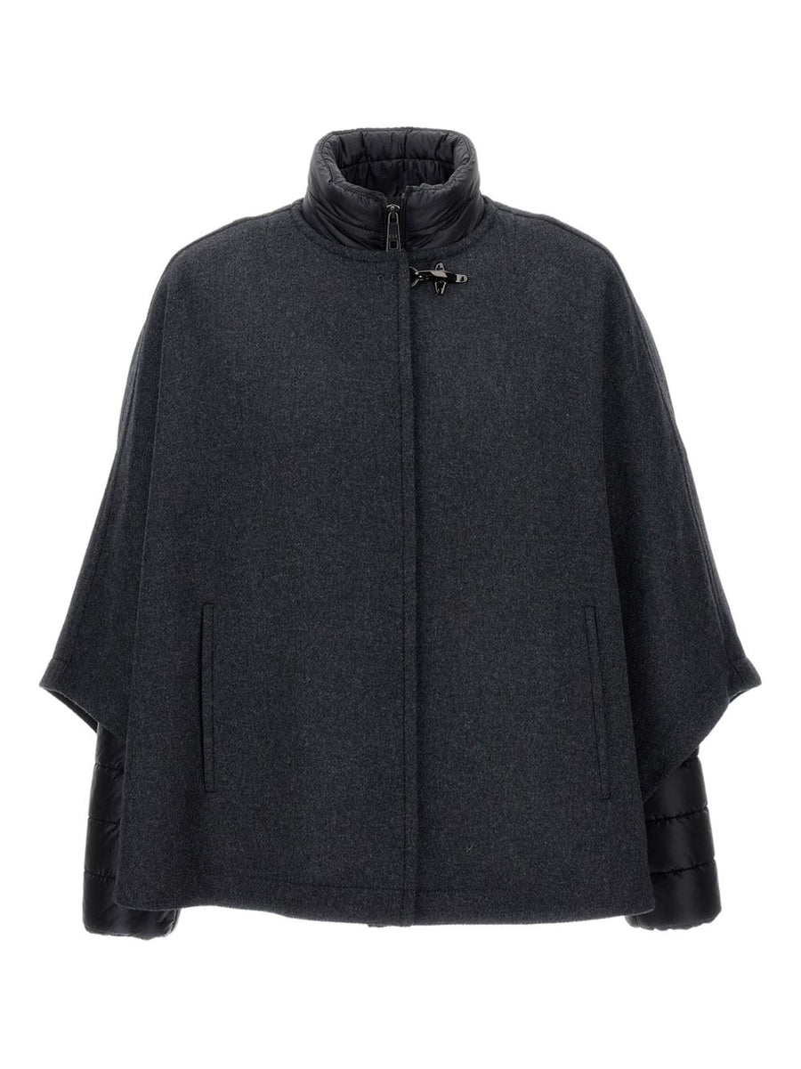 Fay Reversible Cape For Women Warm Wool Two Way Outer Layer Luxurious Versatility