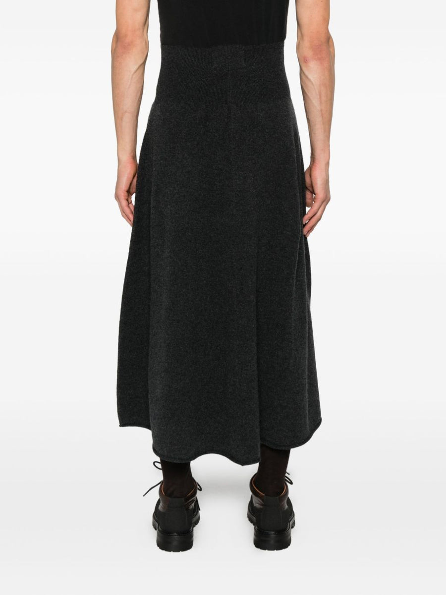 Extreme Cashmere Navy Long Skirt For Women, Luxurious A-Line With Elastic Waistband, One Size, Versatile Office Wear