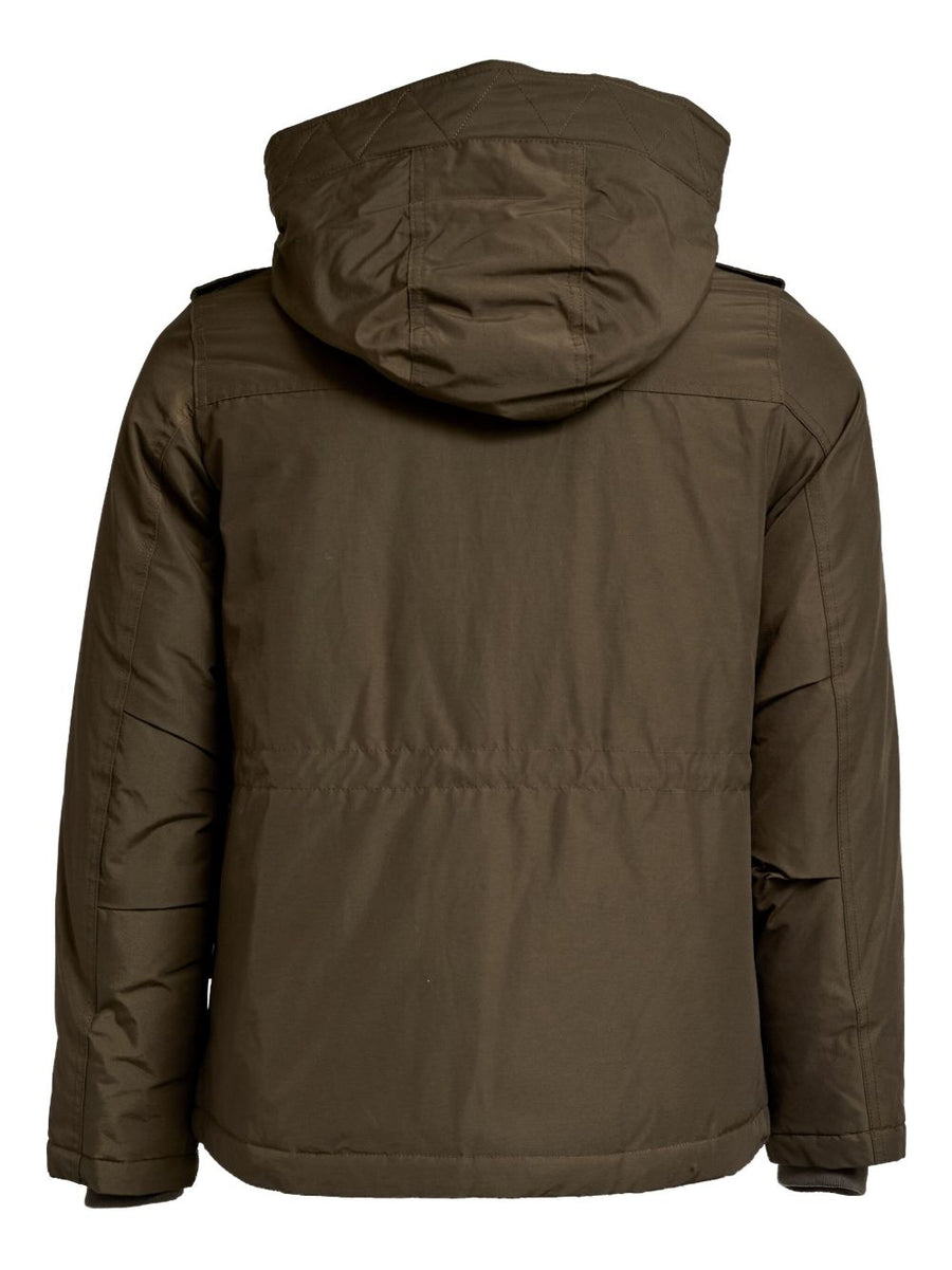 Woolrich Hooded Blouson Jacket For Women Lightweight Quilted Warmth Outdoor Ready Front Pockets Green