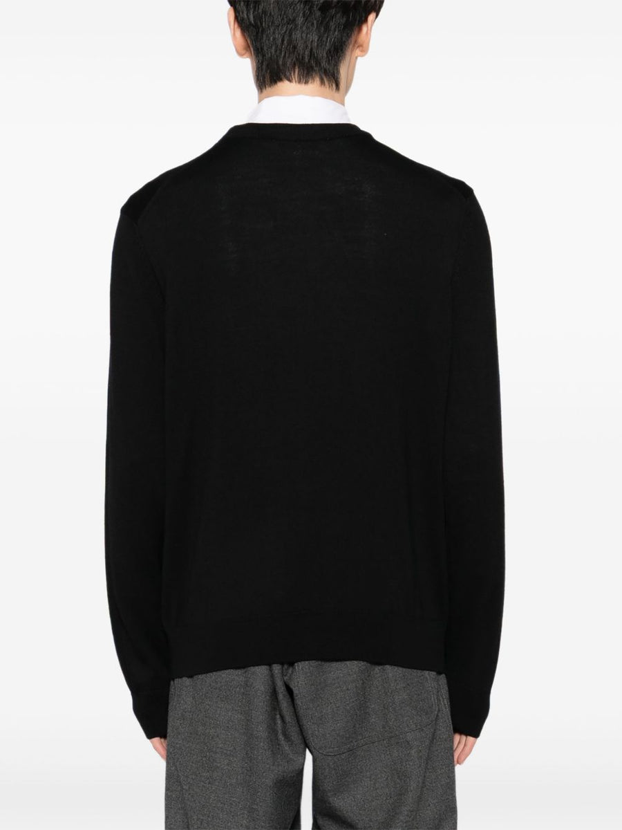 Maison Kitsuné Merino Wool Fox Head Patch Sweater For Men Luxurious Crewneck Knit FW2025