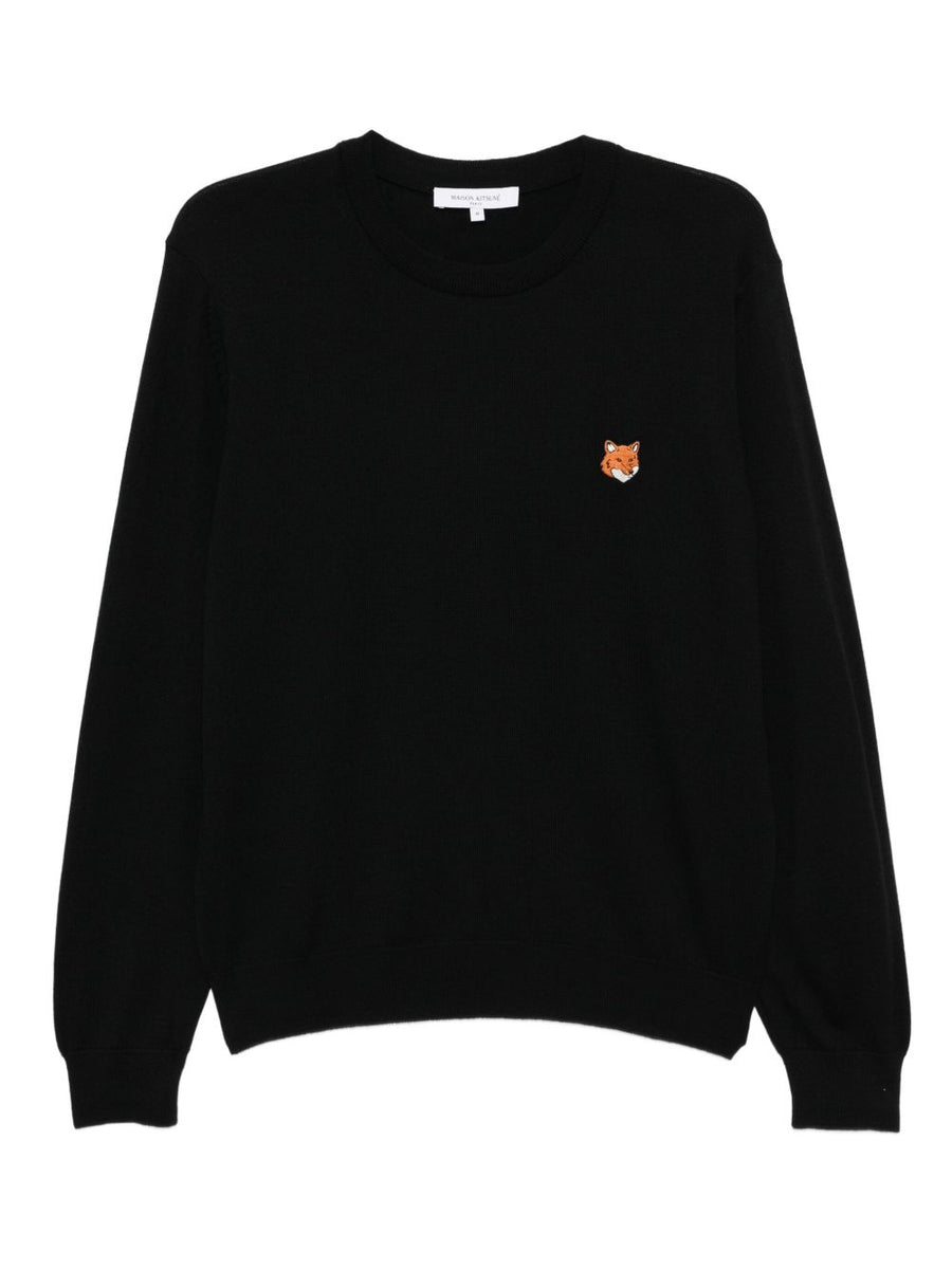 Maison Kitsuné Merino Wool Fox Head Patch Sweater For Men Luxurious Crewneck Knit FW2025