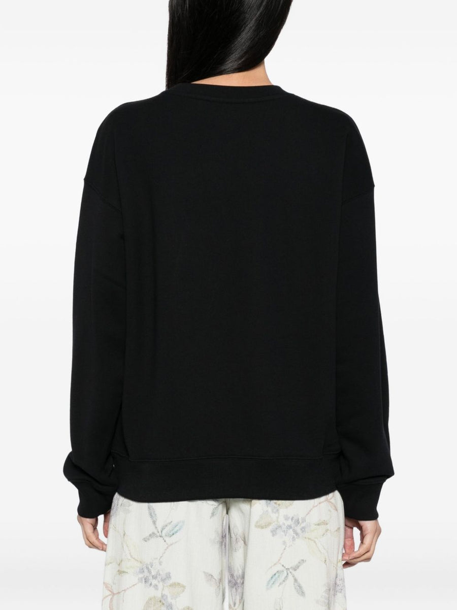 Maison Kitsuné Baby Fox Patch Cardigan for Women 100 Percent Cotton Black Crew Neck Long Sleeve Signature Patch Knitwear
