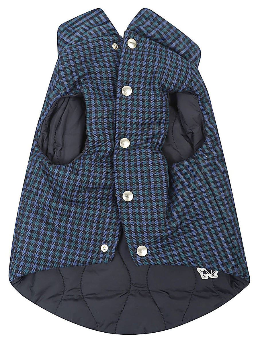 Poldo Dog Couture Lake Trail Coat Reversible Premium Virgin Wool Double Face Navy For All Size Dogs