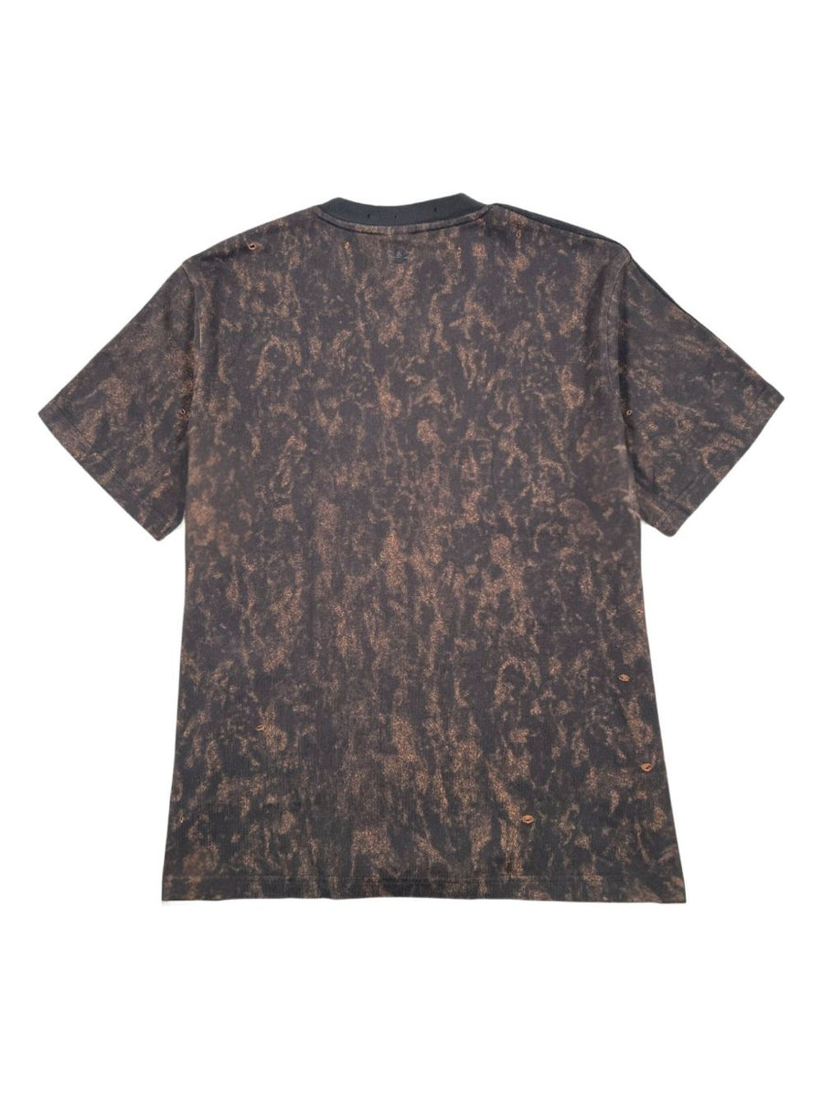 Adidas By Song For The Mute Logo Cotton T Shirt For Men With Distressed Brown Detailing And Three Stripes
