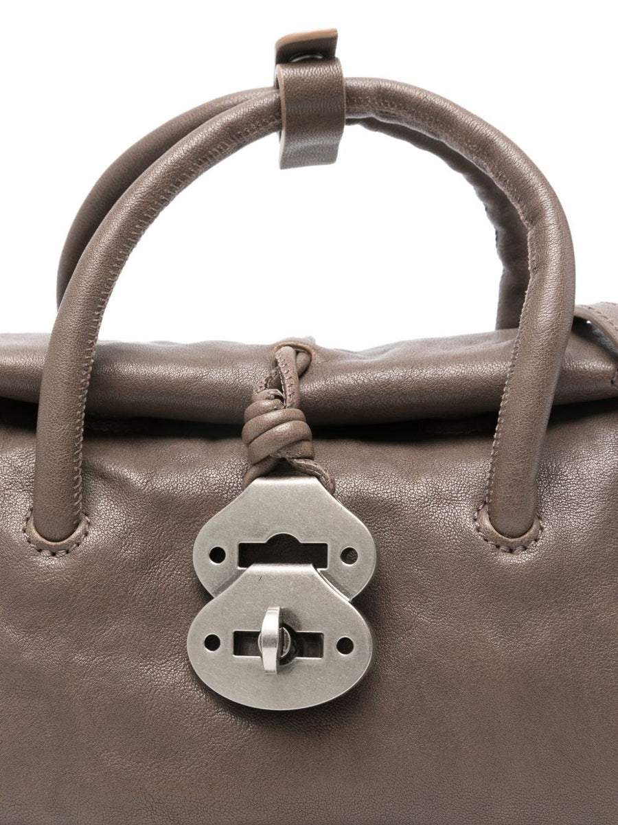 Zanellato Small Dotta Bag Smooth Grey Calf Leather For Women Compact Luxury Handbag