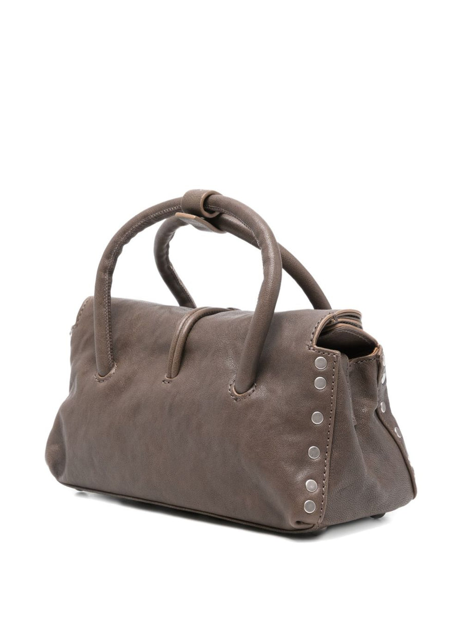 Zanellato Small Dotta Bag Smooth Grey Calf Leather For Women Compact Luxury Handbag