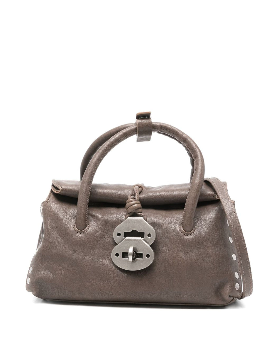 Zanellato Small Dotta Bag Smooth Grey Calf Leather For Women Compact Luxury Handbag