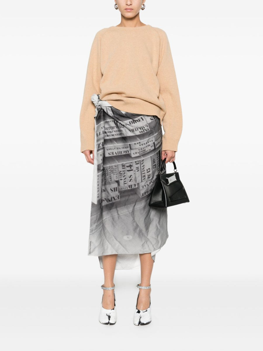 Maison Margiela Camel Wool Round Neck Sweater For Women Quiet Luxury Timeless Knitwear