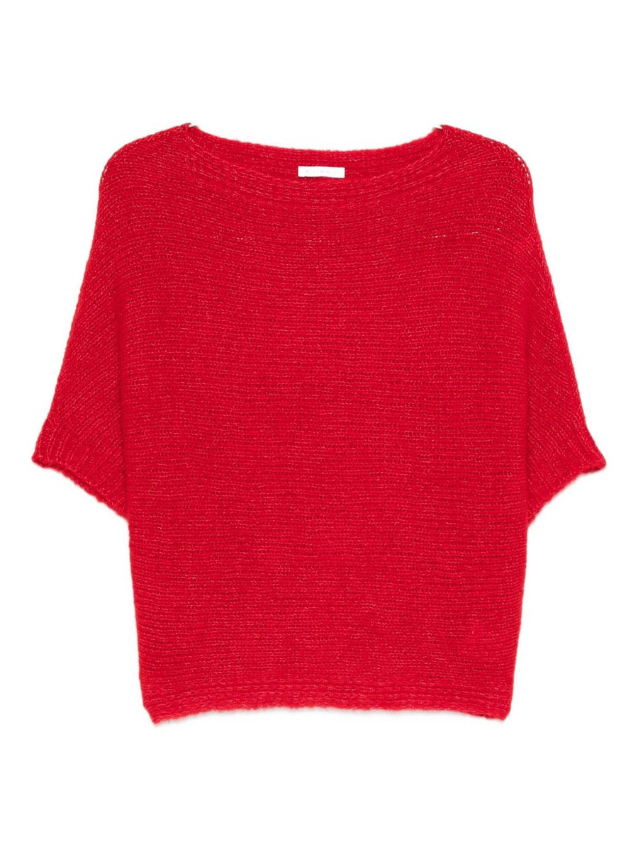 Talking Walls Wool Sweater For Women One Hundred Percent Baby Alpaca Luxury Knit In Bold Red Warmth