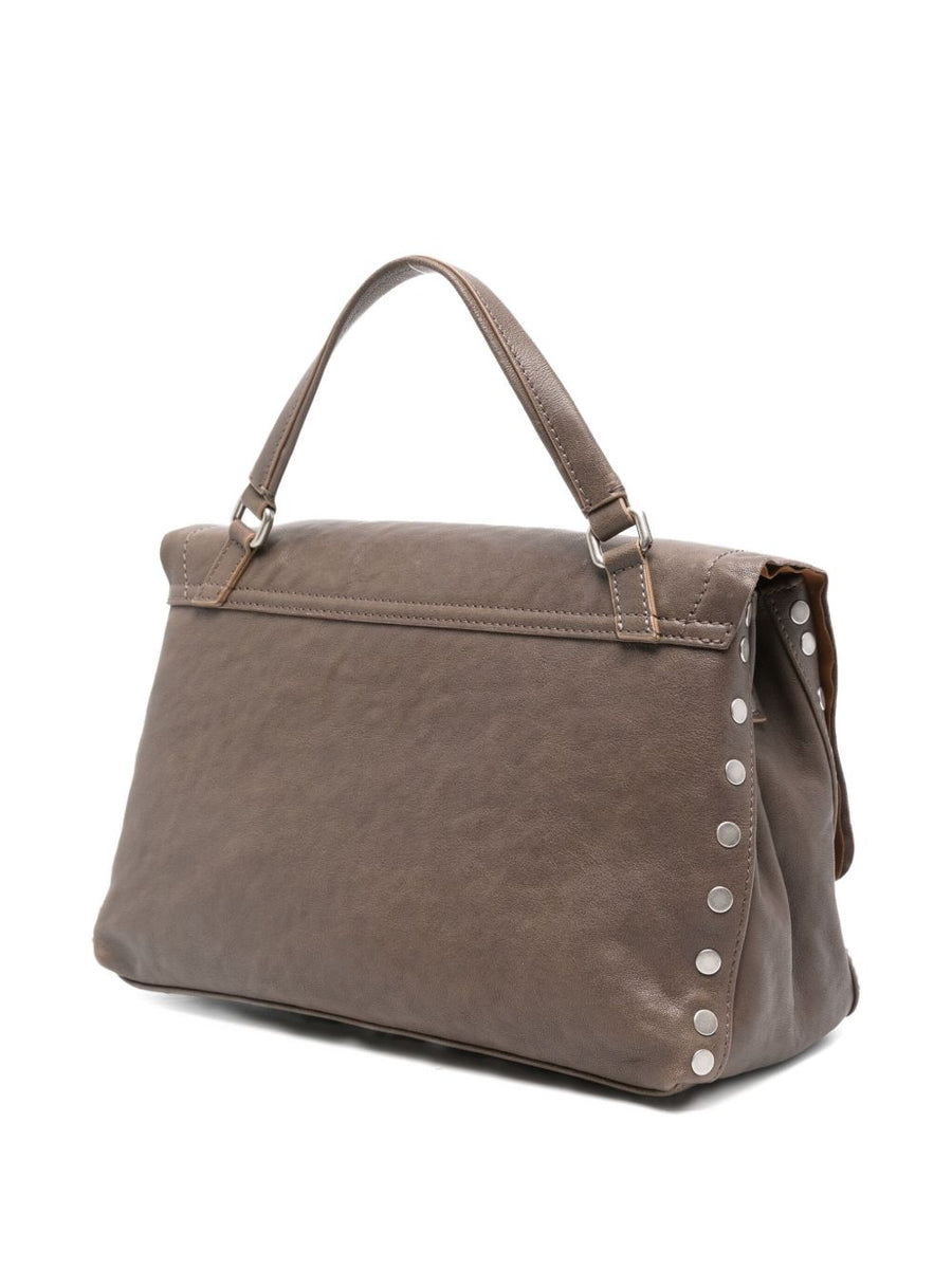Zanellato Baby Postina Bag Smooth Brown Calf Leather for Women Compact TurnLock Everyday Luxury