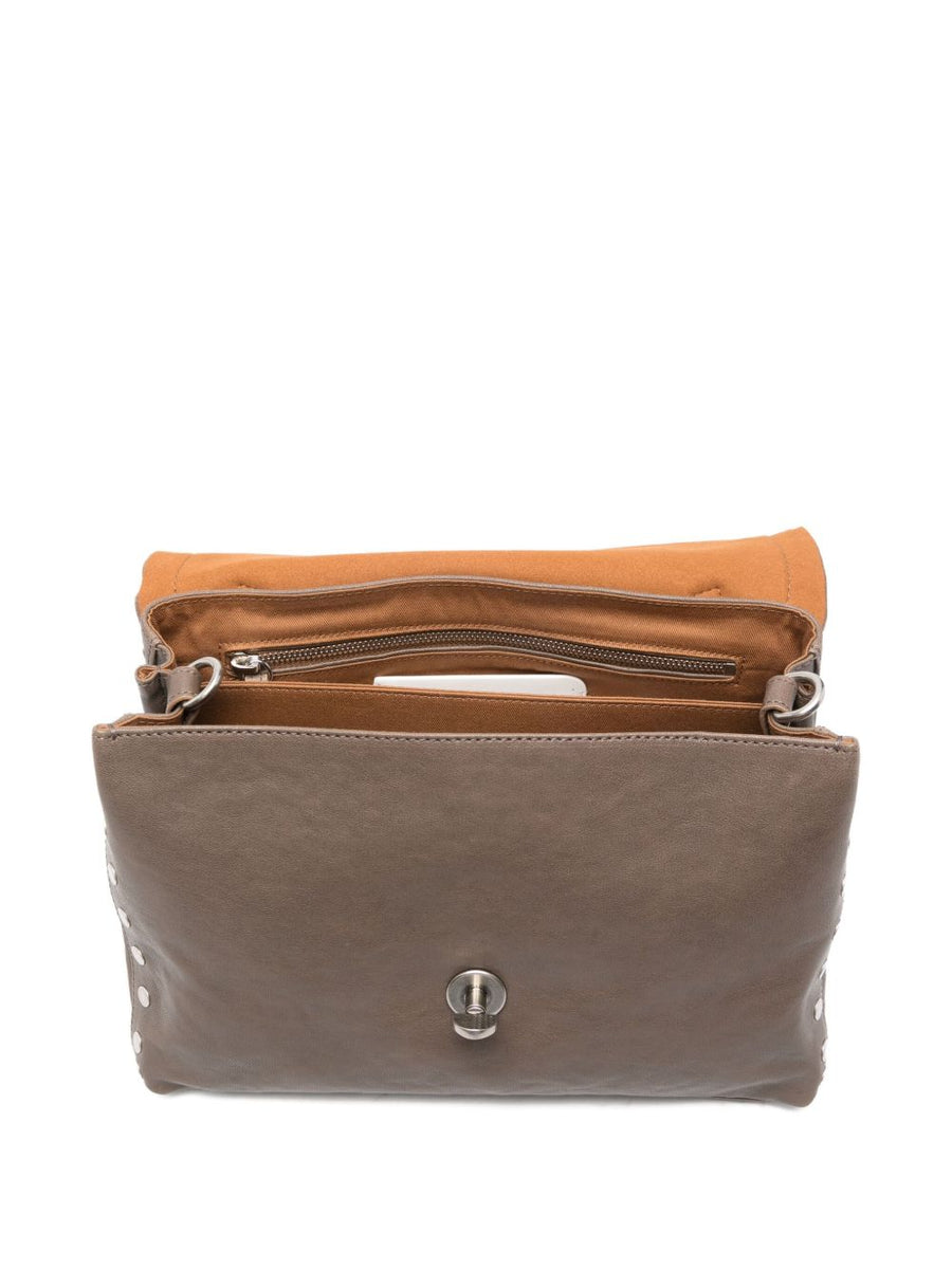 Zanellato Baby Postina Bag Smooth Brown Calf Leather for Women Compact TurnLock Everyday Luxury