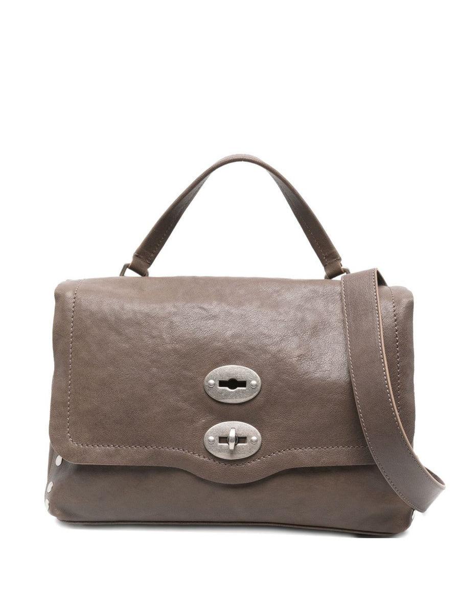 Zanellato Baby Postina Bag Smooth Brown Calf Leather for Women Compact TurnLock Everyday Luxury