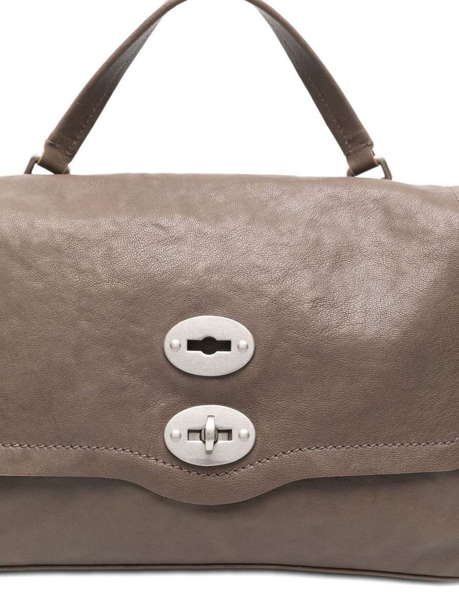 Zanellato Baby Postina Bag Smooth Brown Calf Leather for Women Compact TurnLock Everyday Luxury