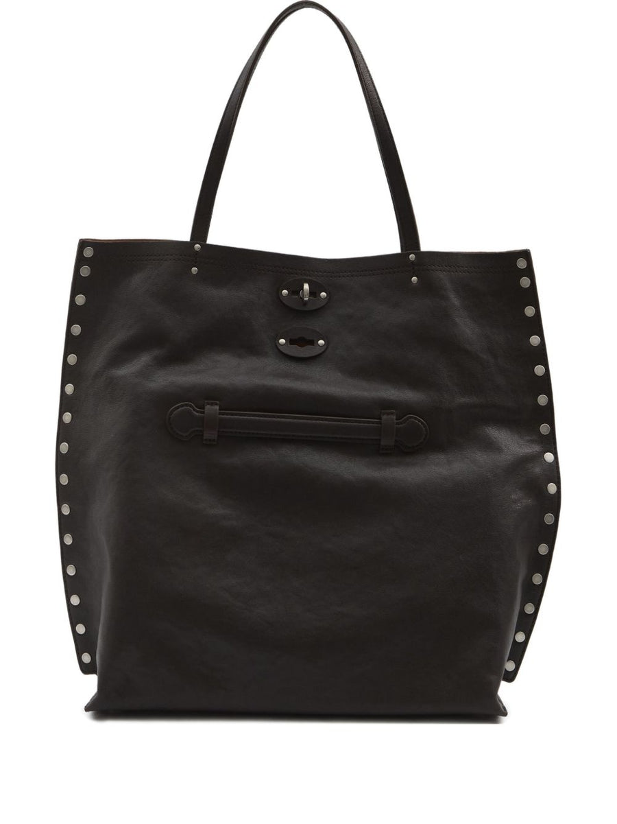 Zanellato A'Spasso Medium Lambskin Shopper Bag For Women With Twist Lock Stud Detailing Versatile Everyday Use