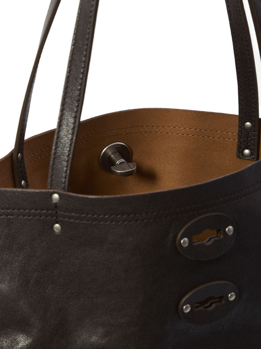 Zanellato A'Spasso Medium Lambskin Shopper Bag For Women With Twist Lock Stud Detailing Versatile Everyday Use