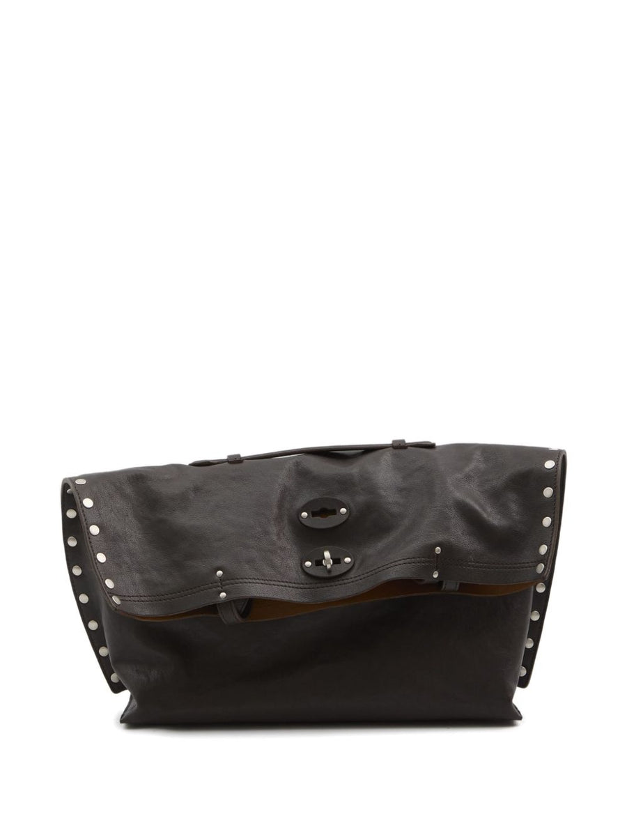 Zanellato A'Spasso Medium Lambskin Shopper Bag For Women With Twist Lock Stud Detailing Versatile Everyday Use