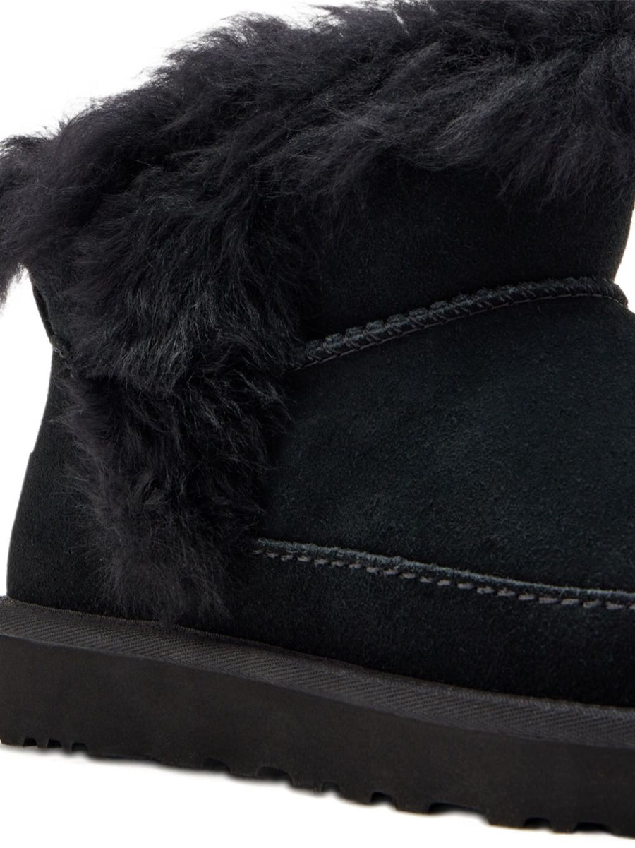 UGG Classic Ultra Mini Chalet Boots For Women Black Premium Leather Lined Rubber Sole Comfort And Style