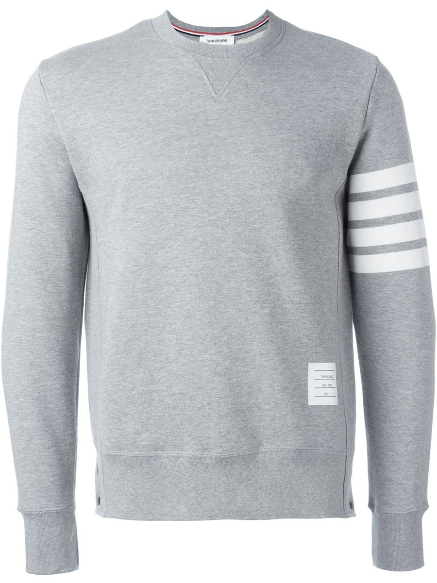 Thom Browne Mens Premium Relaxed Fit Cotton Crewneck Sweatshirt Crafted In Japan