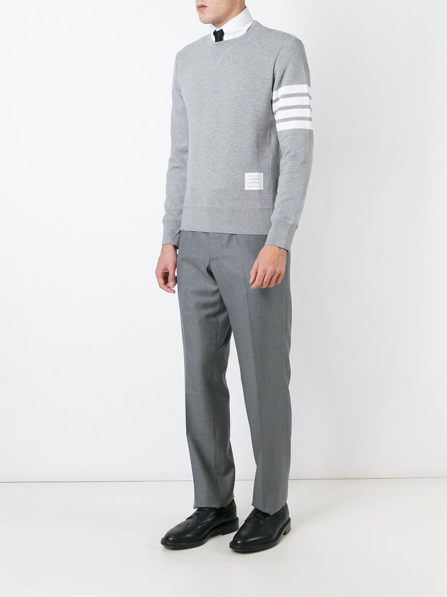 Thom Browne Mens Premium Relaxed Fit Cotton Crewneck Sweatshirt Crafted In Japan