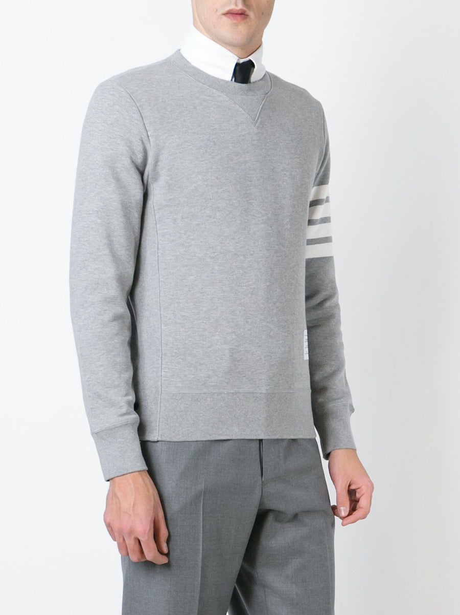 Thom Browne Mens Premium Relaxed Fit Cotton Crewneck Sweatshirt Crafted In Japan