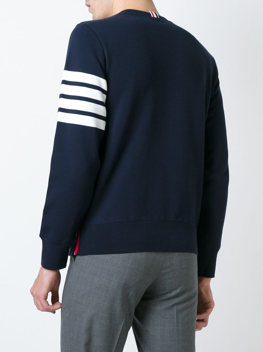 Thom Browne Relaxed Fit Crewneck Sweatshirt Made in Japan Premium One Hundred Percent Cotton Navy for Men
