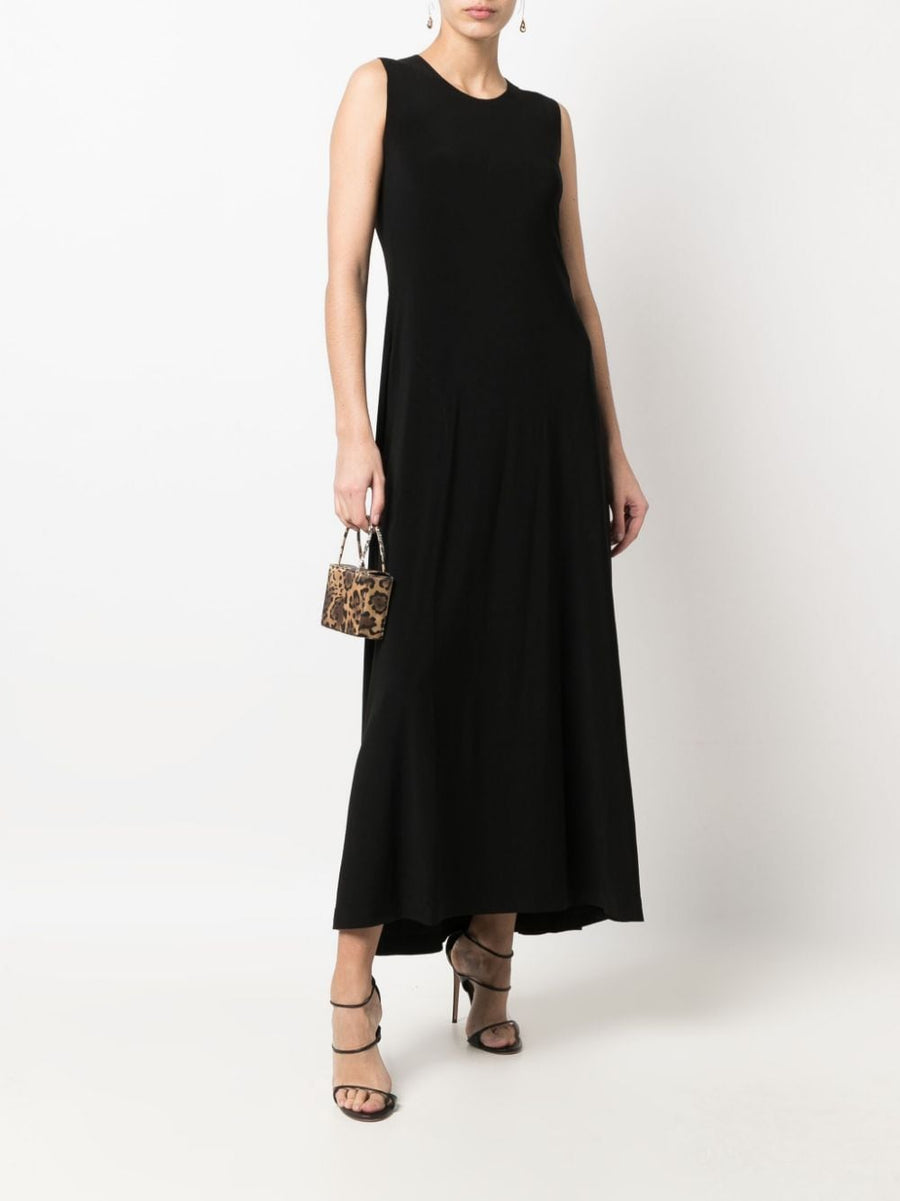 Norma Kamali Velvet Effect Evening Dress For Women Sleek Sleeveless Ankle Length Glam