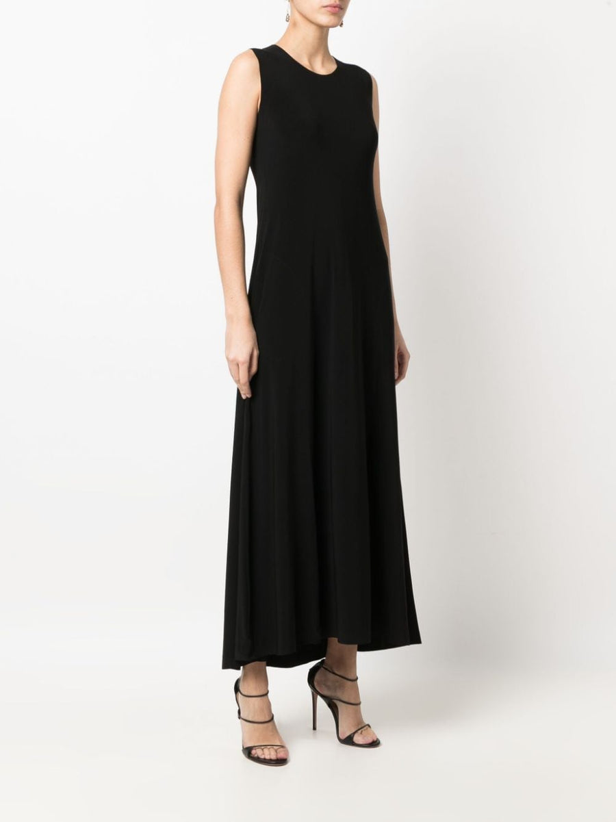 Norma Kamali Velvet Effect Evening Dress For Women Sleek Sleeveless Ankle Length Glam
