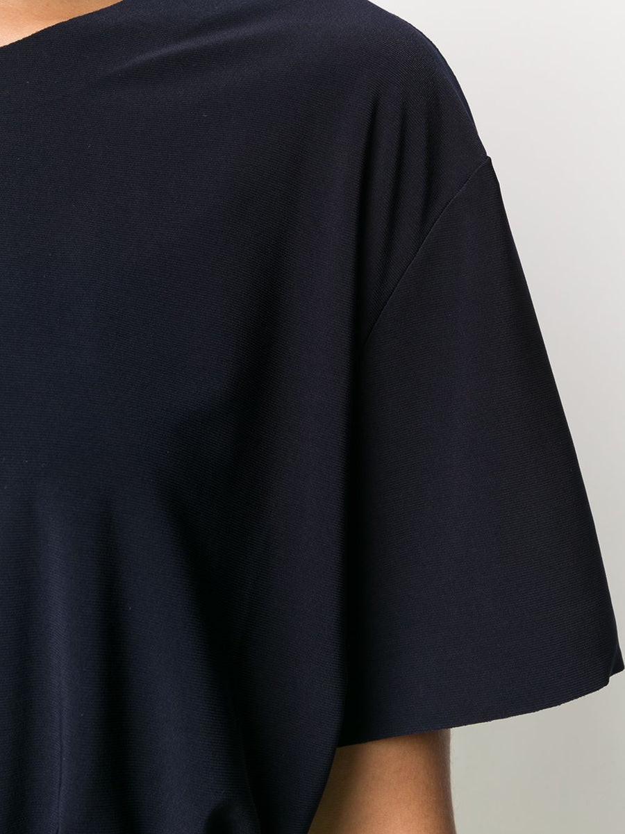 Norma Kamali Short Sleeve T Shirt Womens Midnight Blue Versatile Layering Top For Everyday Wear
