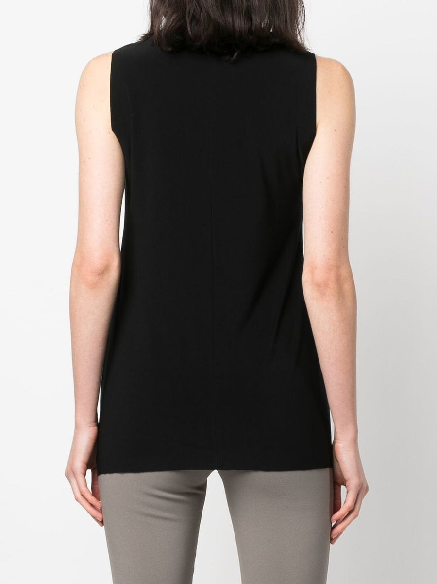 Norma Kamali Jersey Knit Sleeveless Boat Neck Top For Women Everyday Layering Essential
