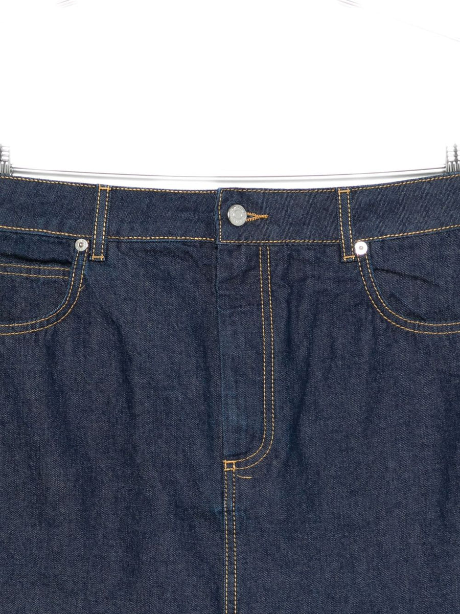 Maison Kitsuné Denim Mini Skirt For Women Timeless Versatile Clean Silhouette In Classic Blue Wash