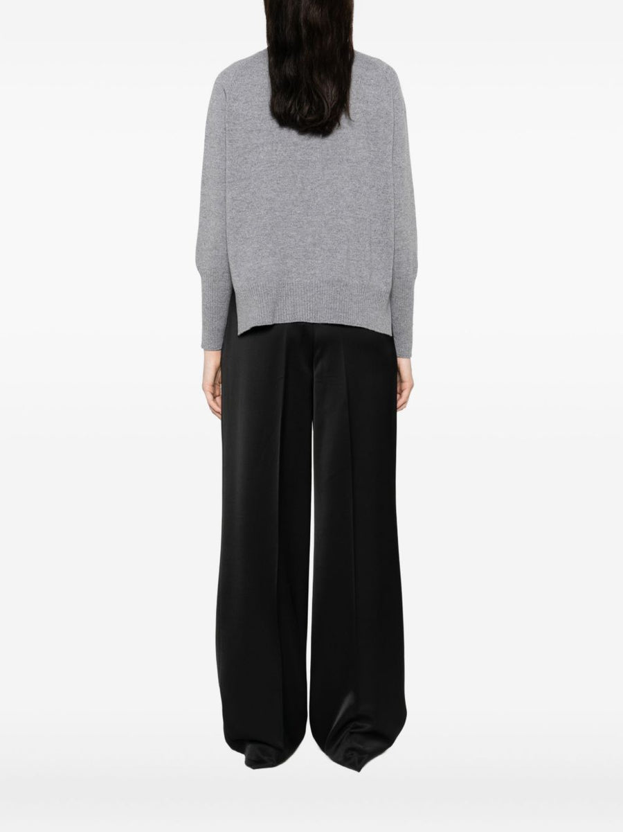 Base Wool Crewneck Sweater For Women - Luxury Knitwear For Easy Layering In Grey