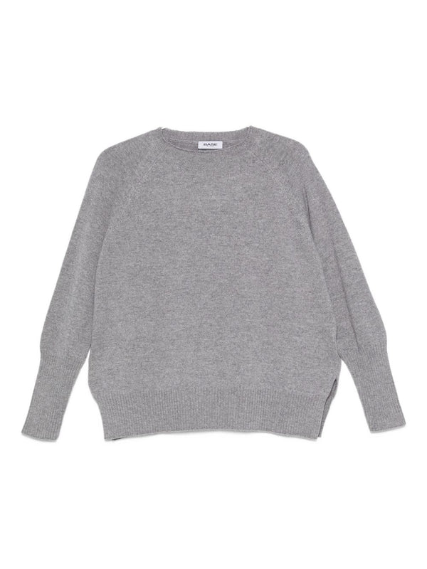 Base Wool Crewneck Sweater For Women - Luxury Knitwear For Easy Layering In Grey