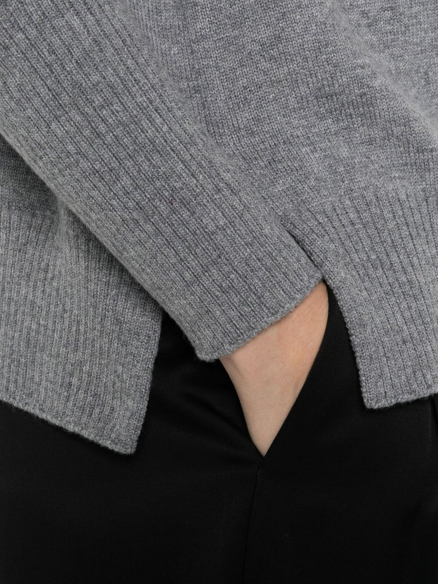 Base Wool Crewneck Sweater For Women - Luxury Knitwear For Easy Layering In Grey