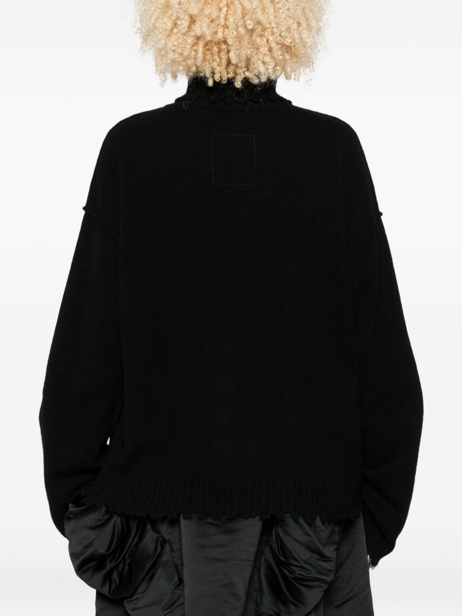 Uma Wang Wool Turtleneck Jumper For Women Luxury Knit Black Premium Cold Weather Essential