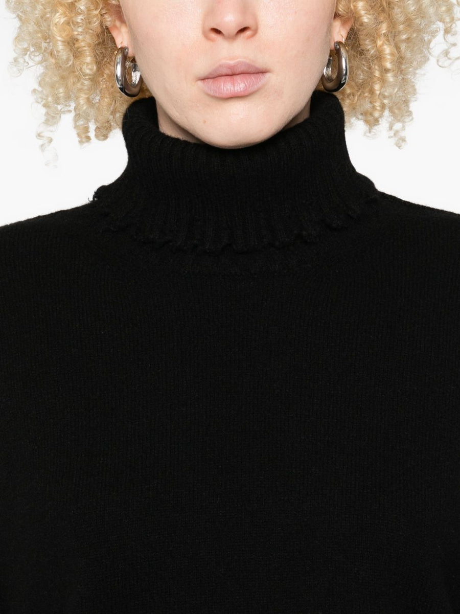 Uma Wang Wool Turtleneck Jumper For Women Luxury Knit Black Premium Cold Weather Essential