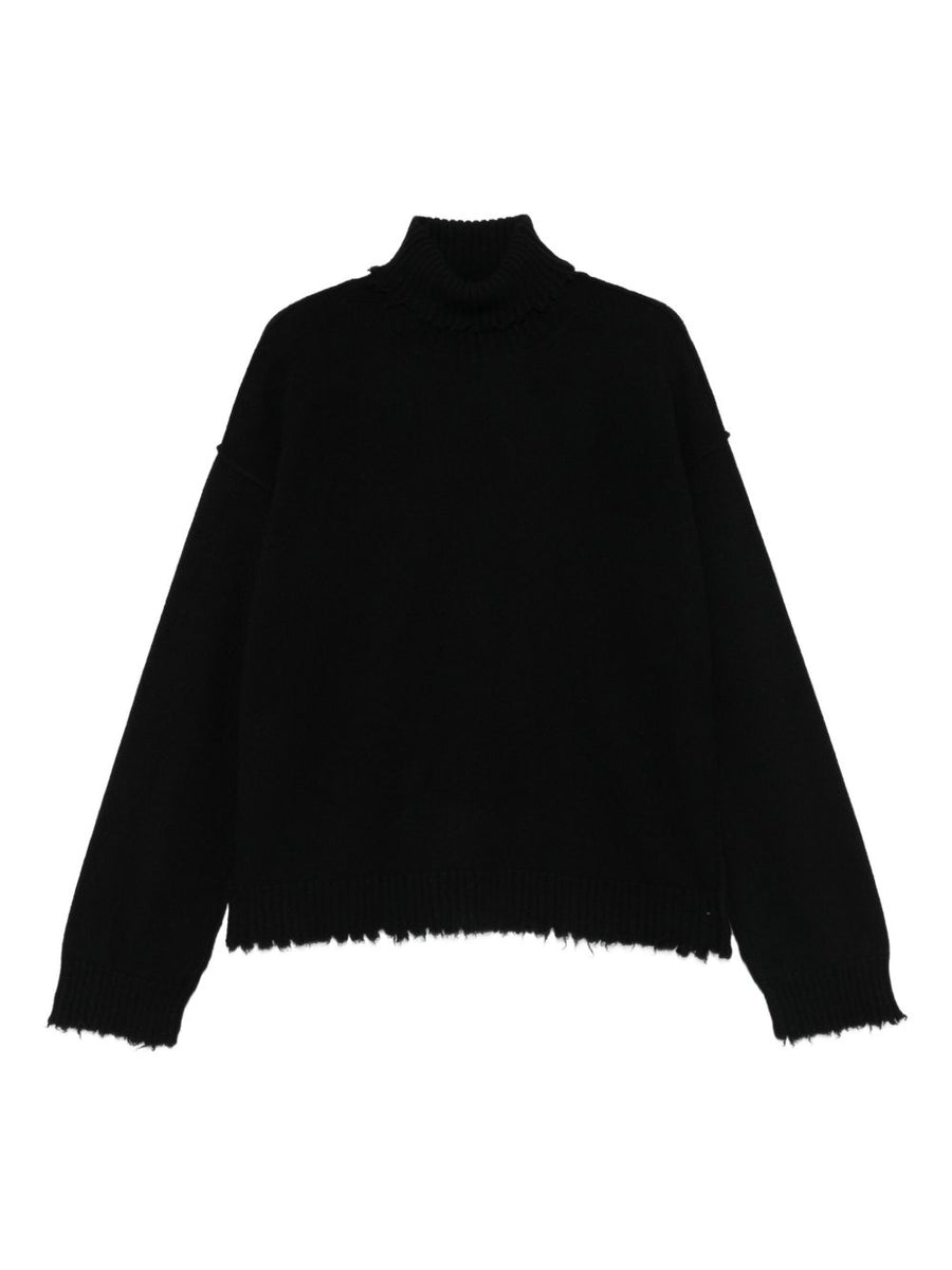 Uma Wang Wool Turtleneck Jumper For Women Luxury Knit Black Premium Cold Weather Essential