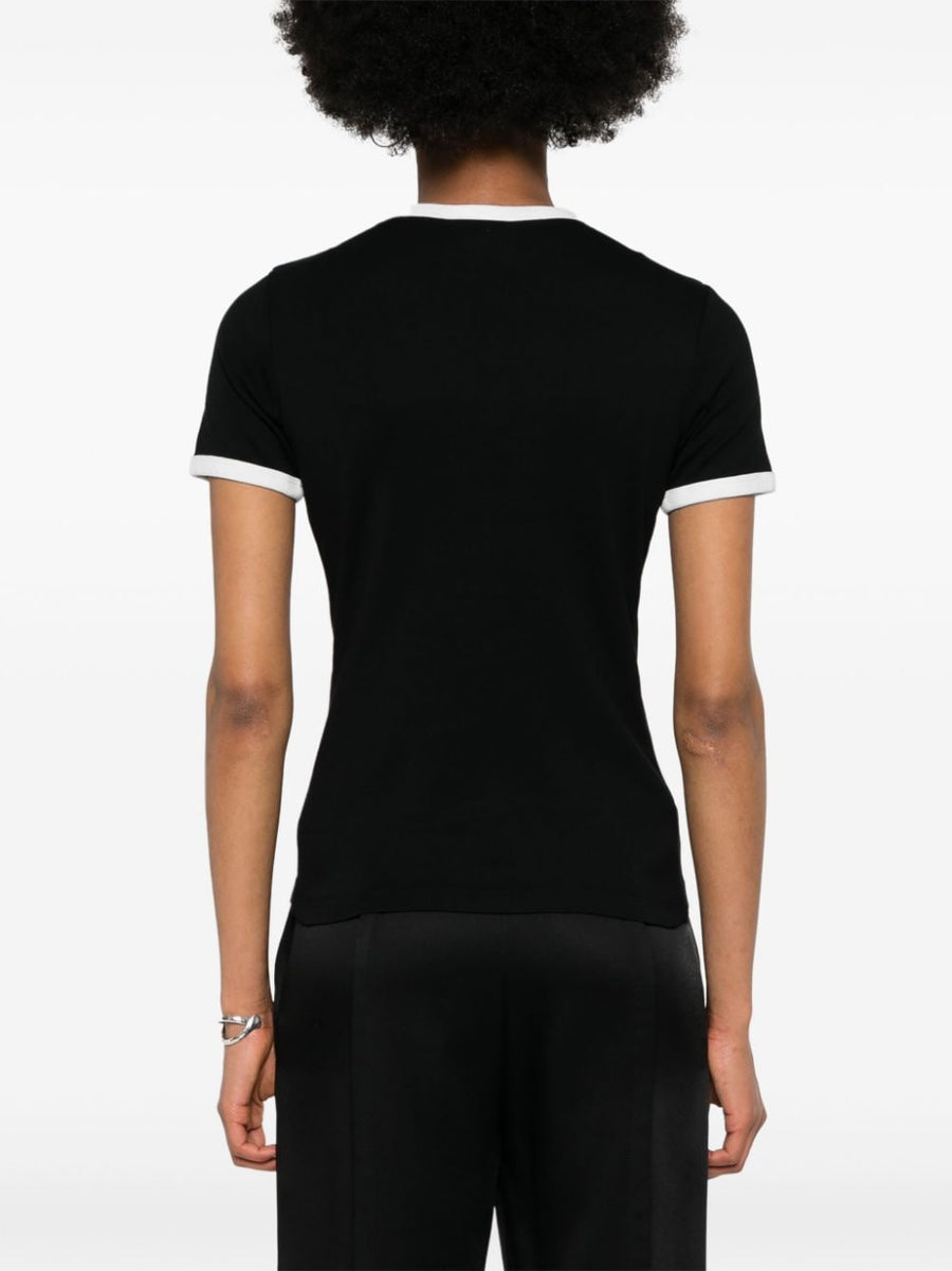 Courreges Pre Logo Cotton T Shirt Black Front Patch