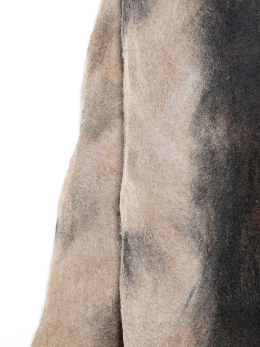 Silvana Manetti Jagged Edge Cashmere Silk Scarf Brown One Size