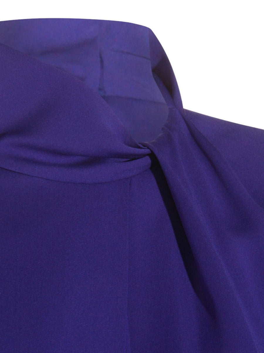 Tom Ford Silk Blouse For Women Luxurious Silk High Neck Draped Clematis Blue Edition Premium
